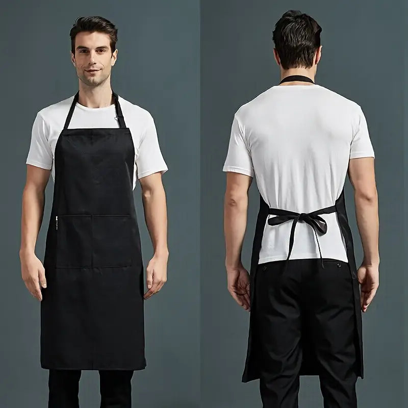Professional Chef Apron with Adjustable Neck & Waist Ties - Extra Large Bib, Durable Fabric, Mixed Colors for Hotel Restaurant Back Kitchen Use