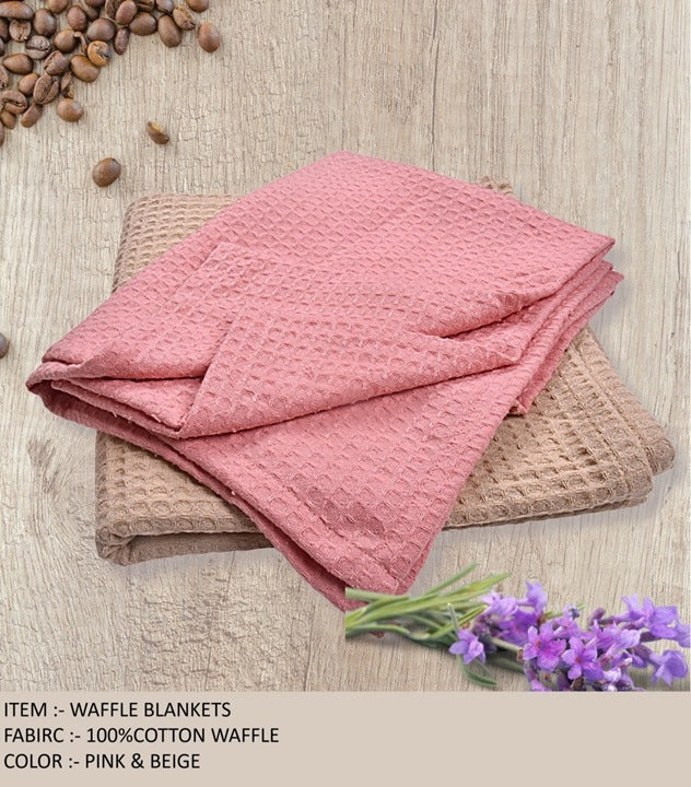 Waffle Blankets (pink and beige)