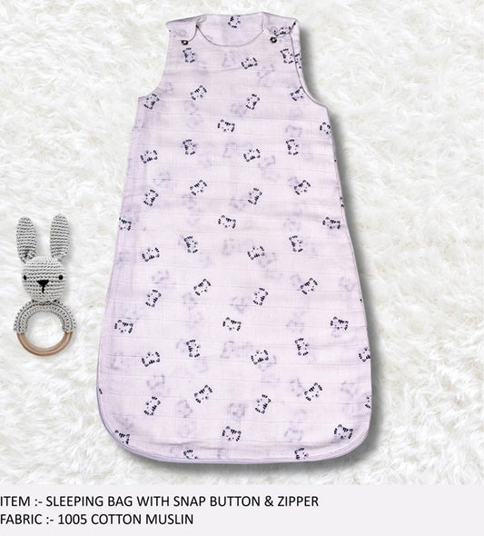Sleeping Bag With Snap Button & Zipper