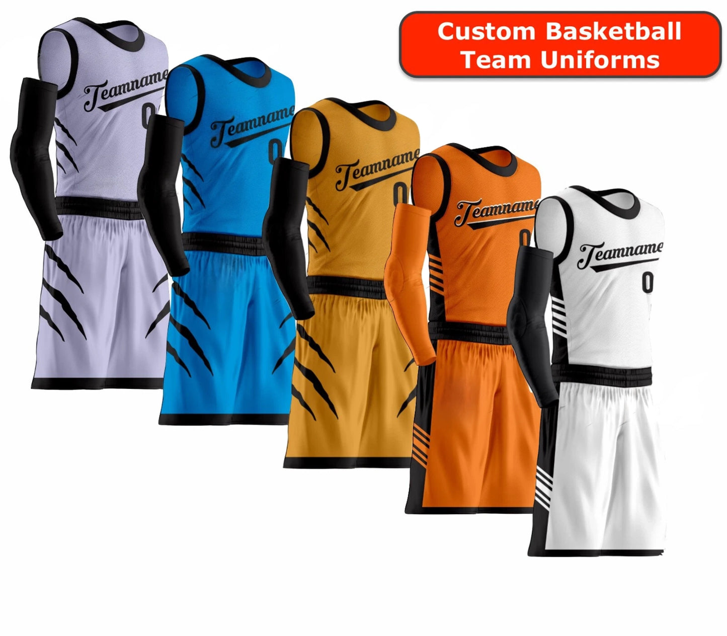 New Basketball Uniform Customizable Jersey Set Team Sports Shorts Adults / Youth